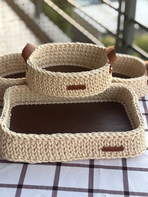 Producto - Bandeja Rectangular / Crochet artesanal