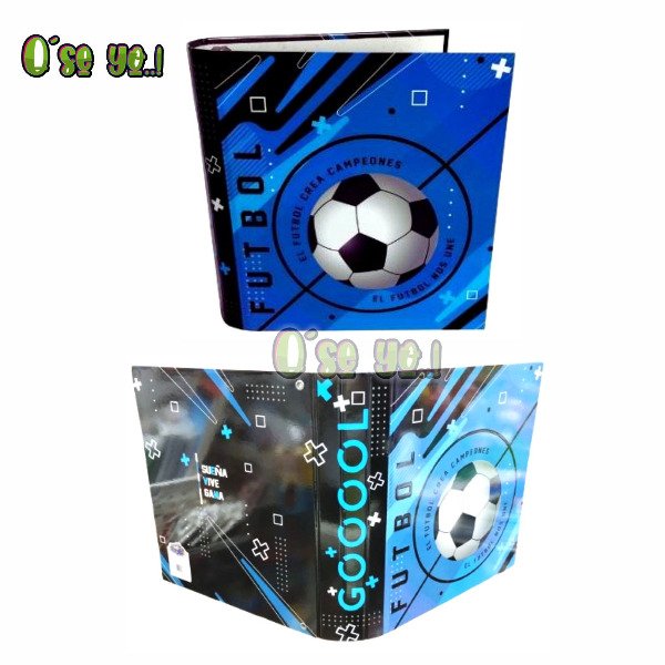 Producto - Carpeta Futbol Azul Escolar Número 3 Anillos