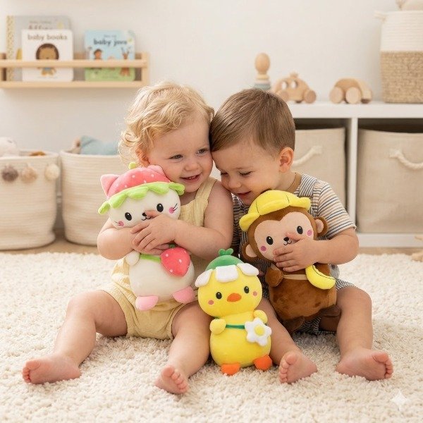 Producto - Smoochis animalitos con gorrito y comida 23cm