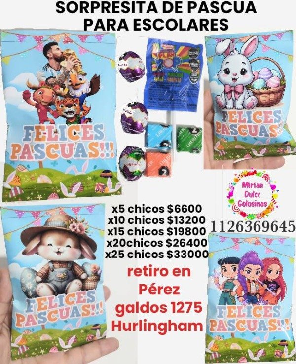 Producto - Sorpresita con golosinas para escolares días especiales