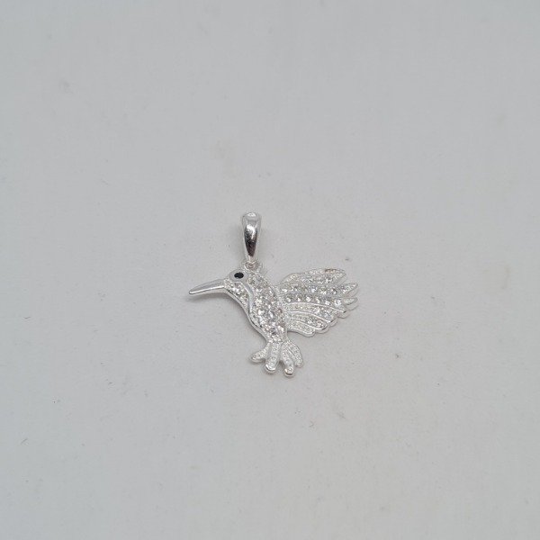 Producto - Dije colibri blanco plata