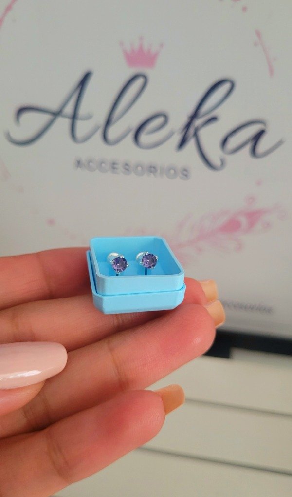 Producto - Abridor chispa lila 4mm plata 925