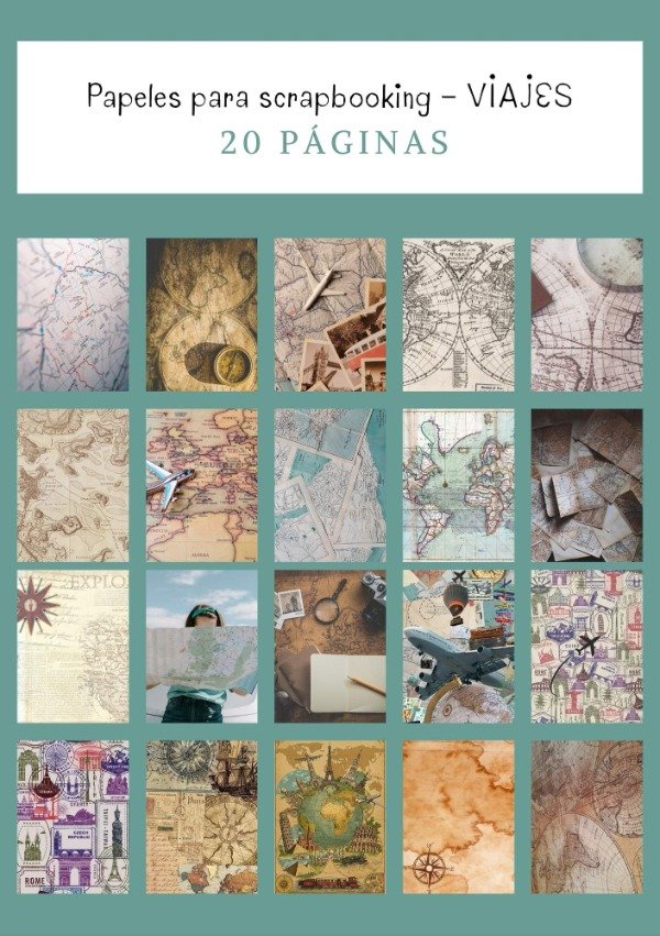 Producto - Pack de Papeles para Scrapbooking Viajes