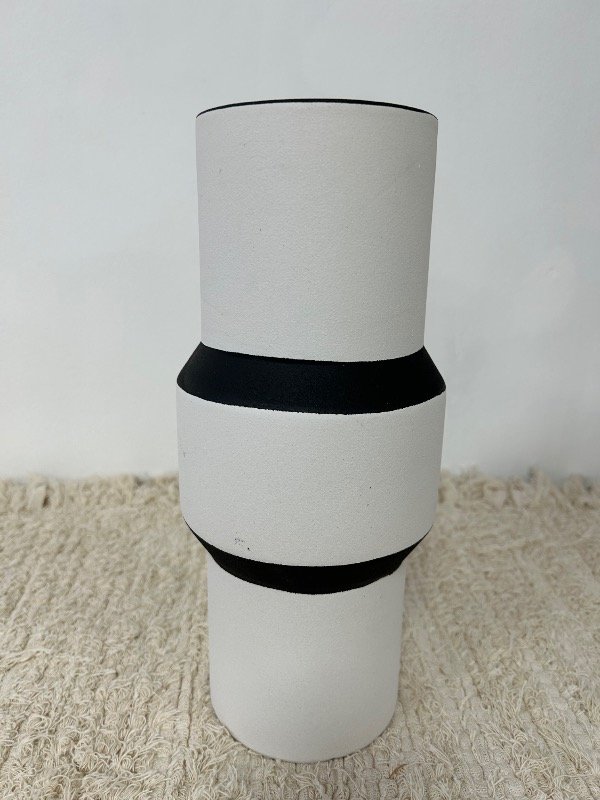 Producto - Jarron LUX blanco+dorado opaco