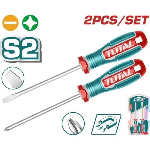 Producto - KIT DESTORNILLADORES 1 PHILIPS 1 PLANO PUNTAS INMANTADA SUPER TOTAL INDUSTRIAL