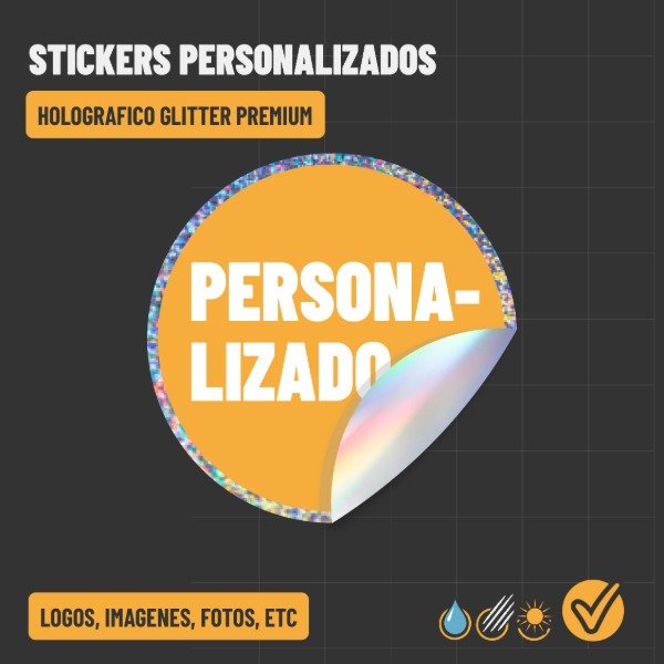 Producto - Stickers holografico glitter uv, personalizado