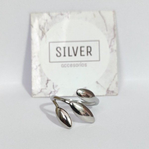 Producto - Anillo hojitas acero talle17