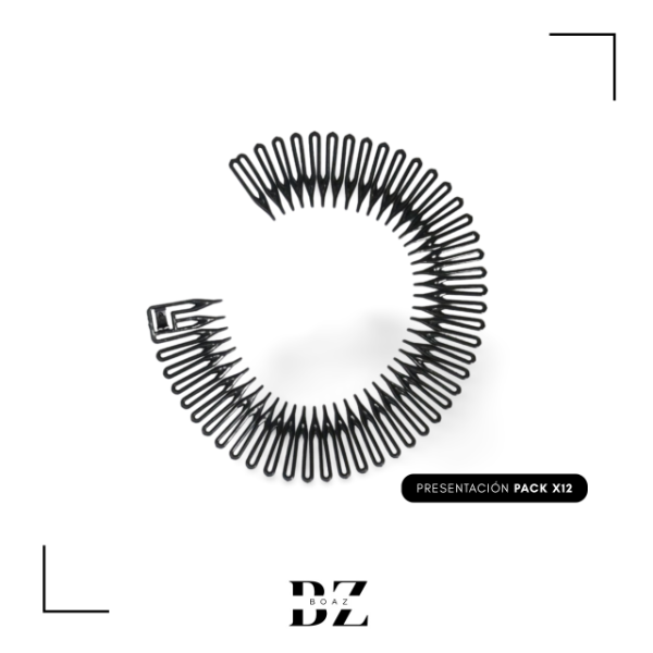 Producto - VINCHA ZIG ZAG X 12 PCS COLOR NEGRO - 2109