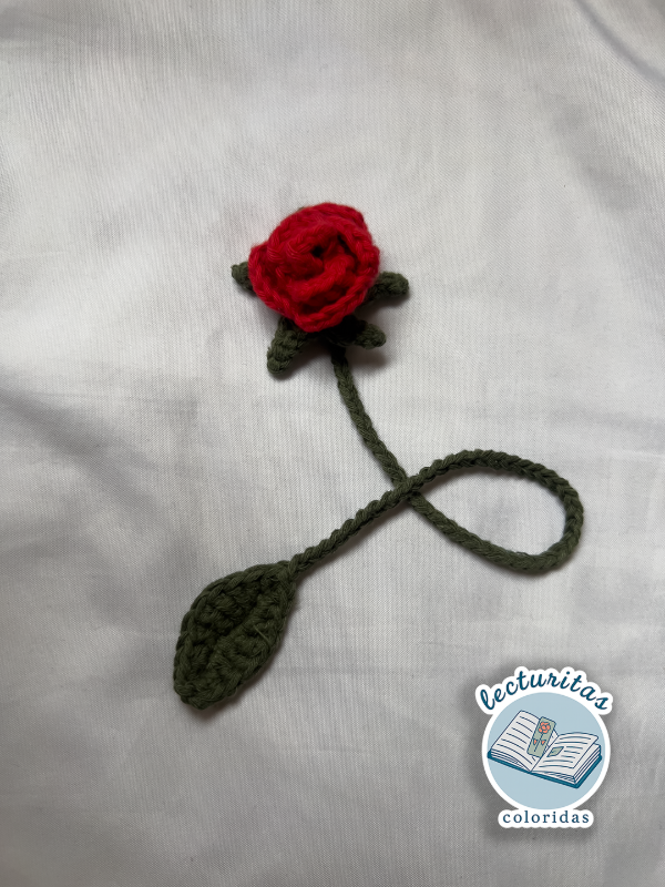 Producto - Marcapáginas de rosa a crochet
