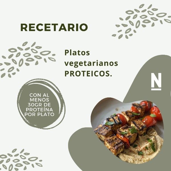 Producto - Recetario vegetariano/vegano ALTO en PROTEÍNAS - recetas con 30 gr o más