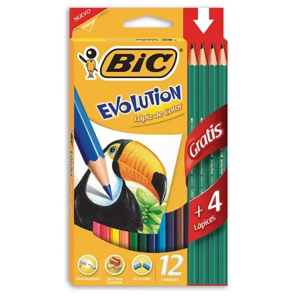 Producto - Lápices de color Bic Evolution x 12 u + 4 lápices negros HB