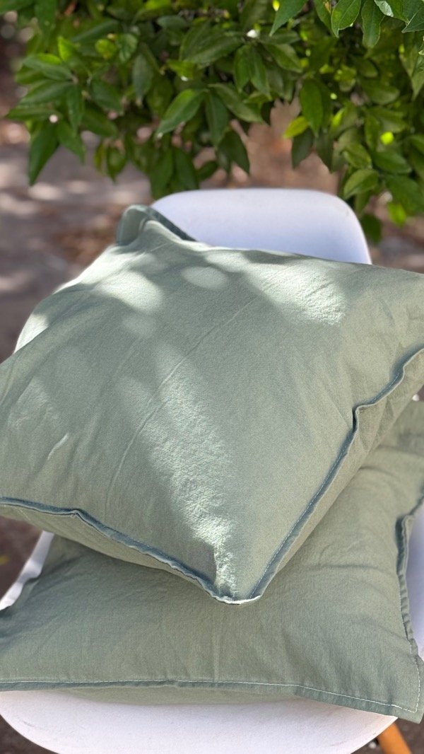 Producto - Almohadón Tusor Verde Seco