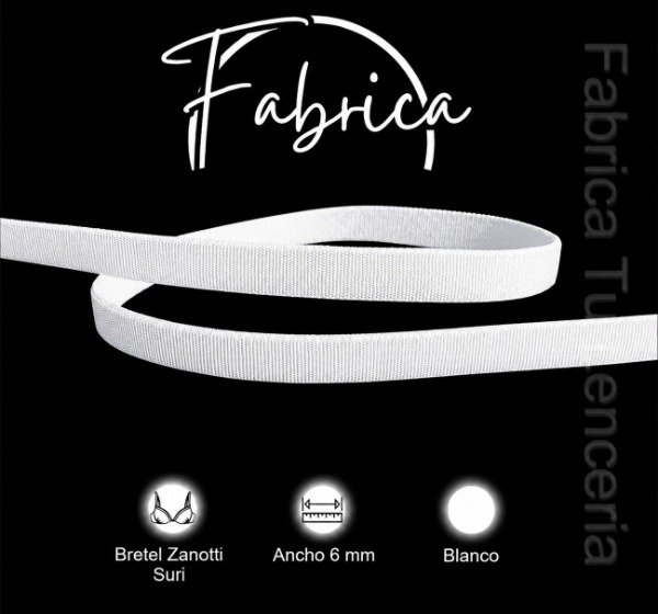 Producto - Bretel Blanco 6mm "Suri" Zanotti (1 metro)