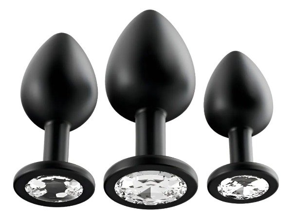 Producto - PLUG ANAL DE SILICONA VIOLETA CON STRASS TALLE S - 3