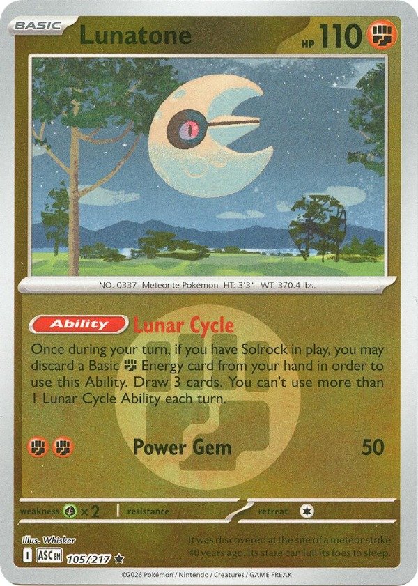 Producto - Lunatone (105/217) (Energy Symbol Pattern) [Mega Evolution: Ascended Heroes]