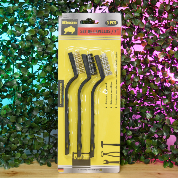 Producto - CEPILLO DE ACERO X3 EN BLISTER 900275