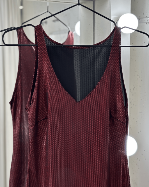 Producto - Vestido Seda Brillo Rojo