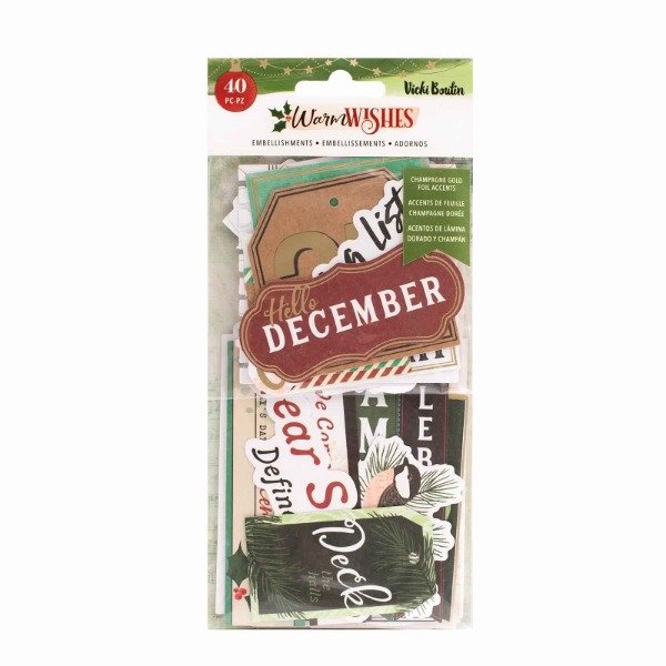 Producto - Vicki Boutin Warm Wishes Ephemera Die Cuts Journaling Foil