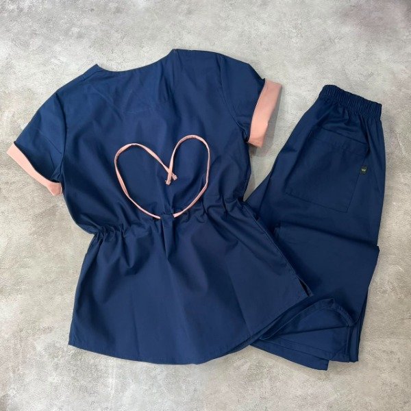 Producto - AMBO INDIGO SPANDEX (Azul detalle Rosa) - 2