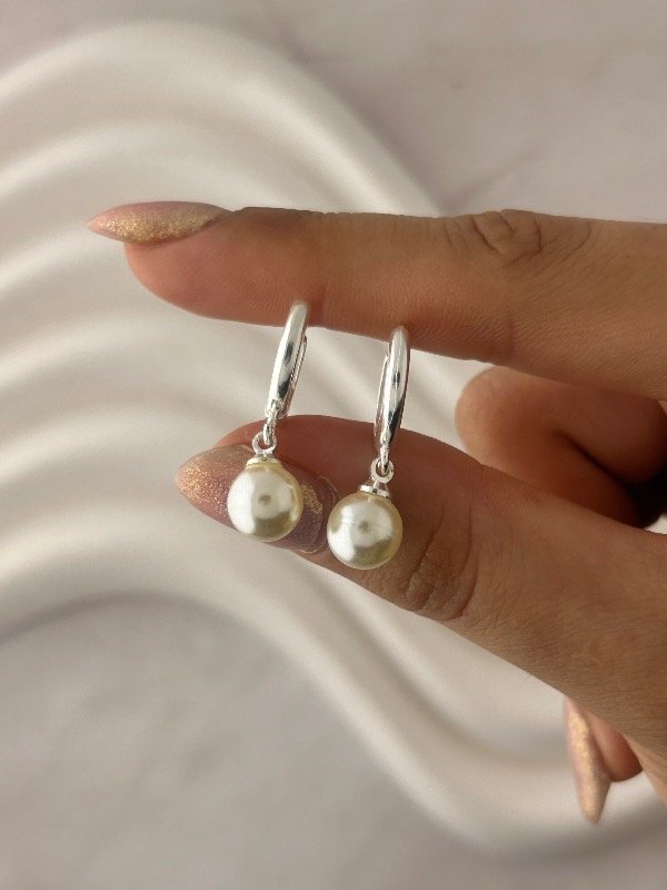 Producto - ARGOLLAS DE PLATA PERLAS 1081