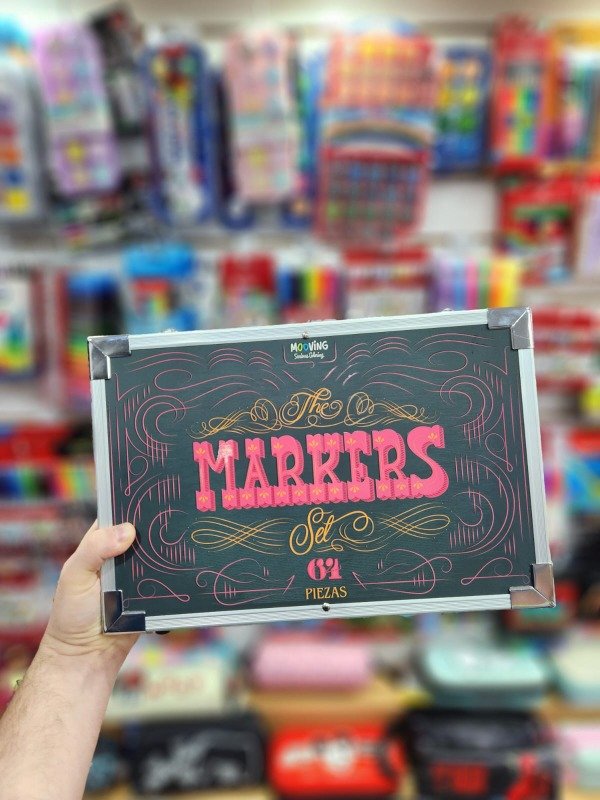 Producto - Valija metálica con marcadores Mooving x 64