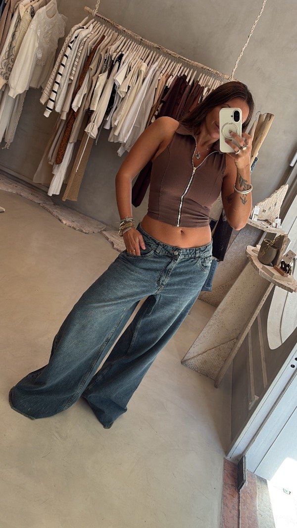 Producto - Wide Leg Azul Ocre