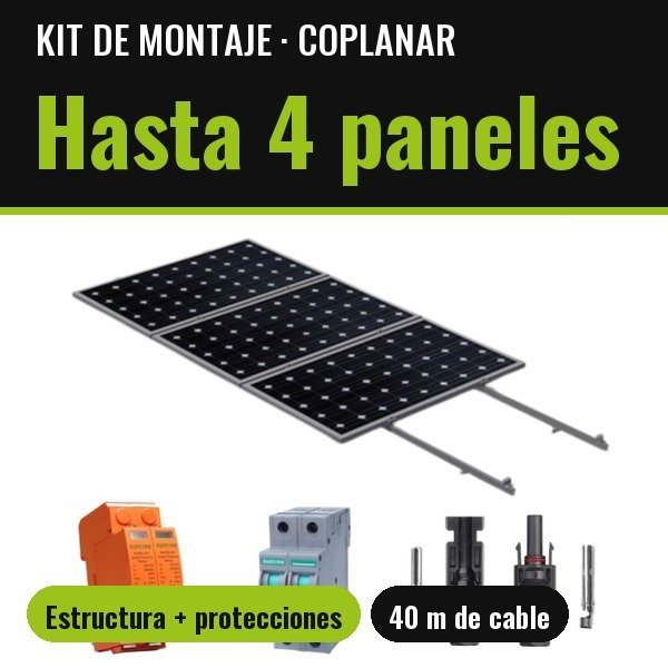 Producto - Kit Montaje COPLANAR hasta 4 Paneles Solares FV