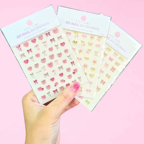 Producto - STICKER SAN VALENTIN CORAZONES Y MOÑOS CITY GIRL