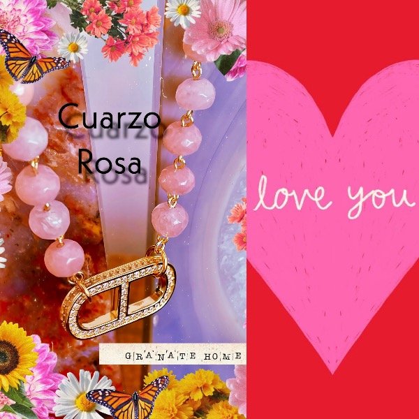 Producto - Collar aura cuarzo rosa 45cm