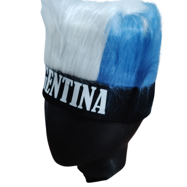 Producto - Vincha De Argentina Con Pelos Celestes Y Blancos - 4