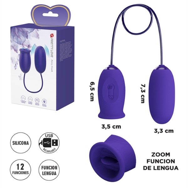 Producto - Doble vibrador bala + vibrador con forma de lengua