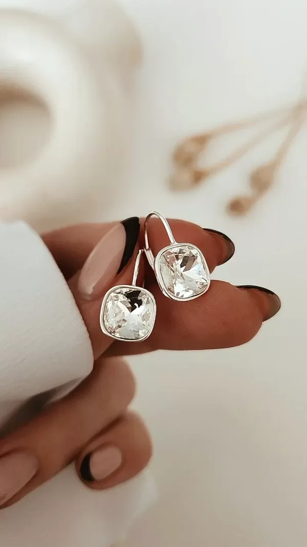 Producto - Argollas Diamond cuadradas P925