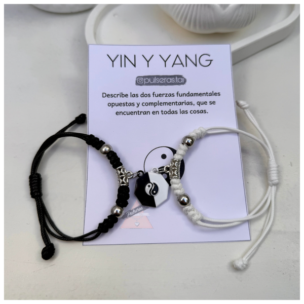 Producto - Pulseras yin y yang ajustables imantadas