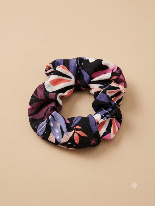 Producto - Scrunchie flowers black