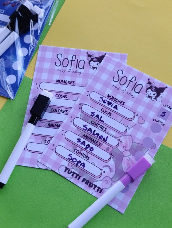 Producto - Tutti frutti borrables x2 - Personalizados
