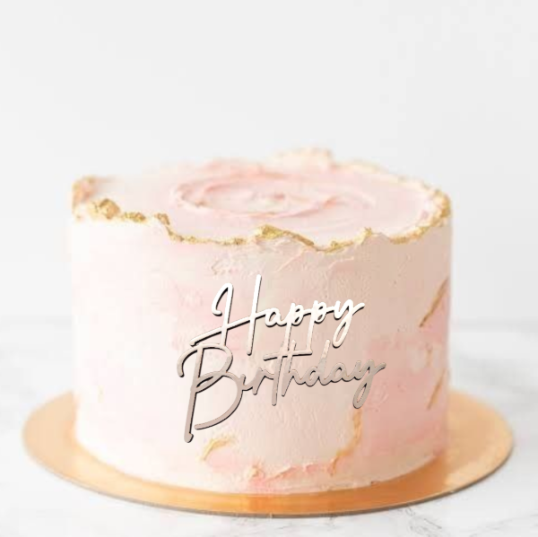 Producto - Cake Topper "Happy Birthday" frente Plata