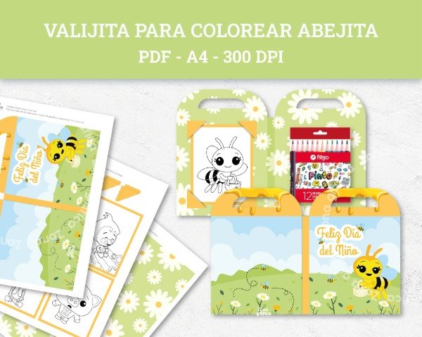 Producto - Valijita Abejita para colorear