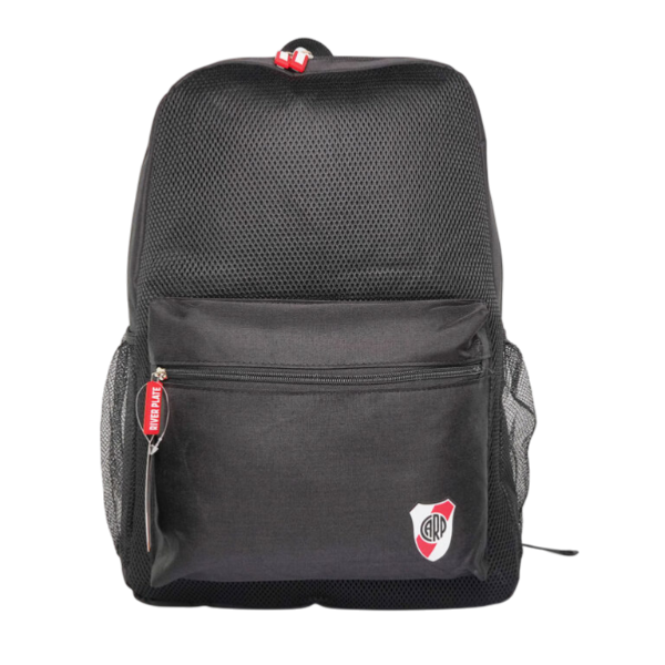 Producto - MOCHILA NEGRA LISA RIVER PLATE LICENCIA OFICIAL PREMIUM 45X35X15