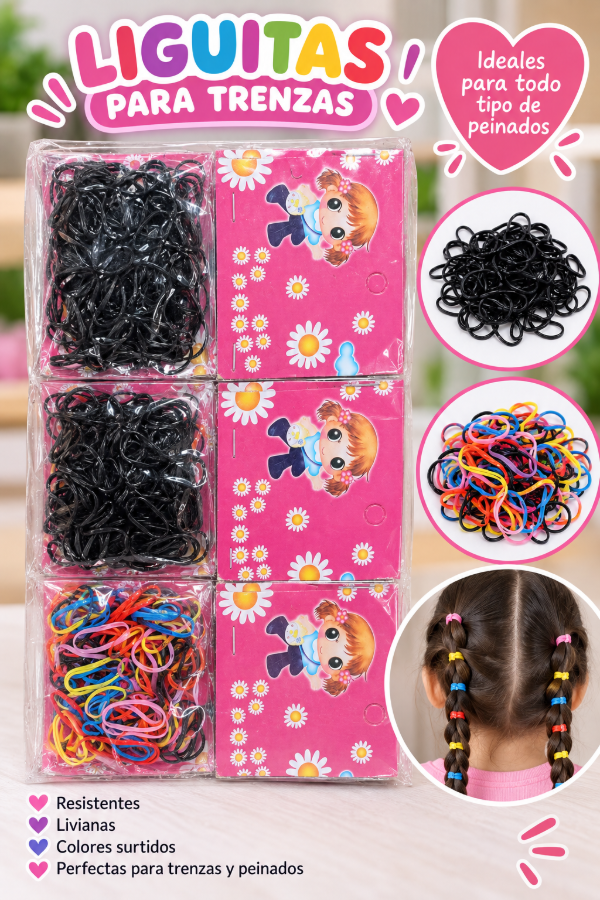 Producto - Colitas para trenzas terminales pack de 12 bolsitas