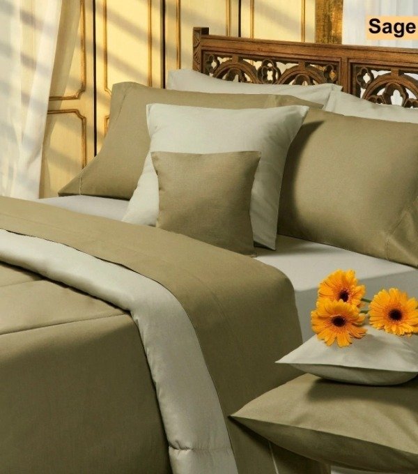 Producto - Juego de sábanas Queen Danubio mixto verdoso
