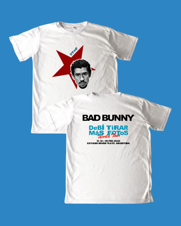 Remera Estrella Roja - Bad Bunny (Doble Estampa)