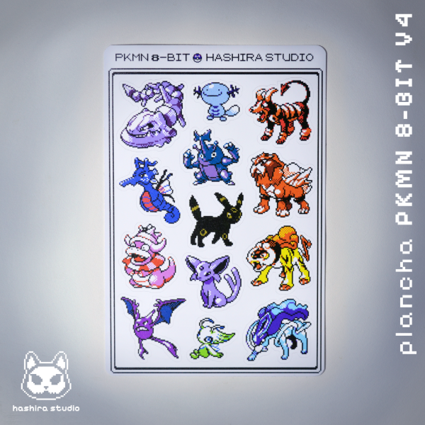 Producto - Plancha de Stickers PKMN 8-BIT - V4