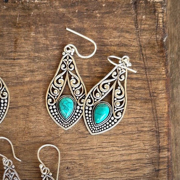 Producto - Aros Devi Plata Turquesa