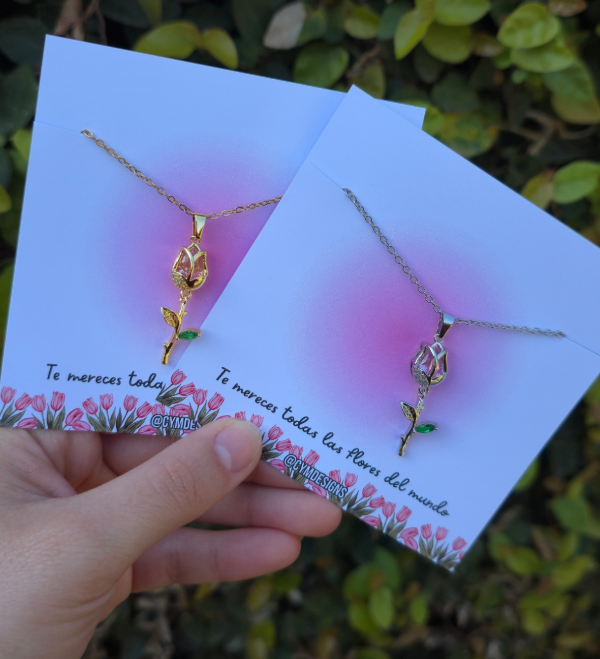 Producto - Collar tulipan rosa A.Q. - 0