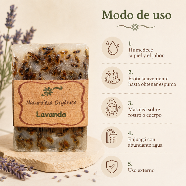 Producto - Jabón Natural de Lavanda - Suavidad y Hidratación para tu Piel - 3
