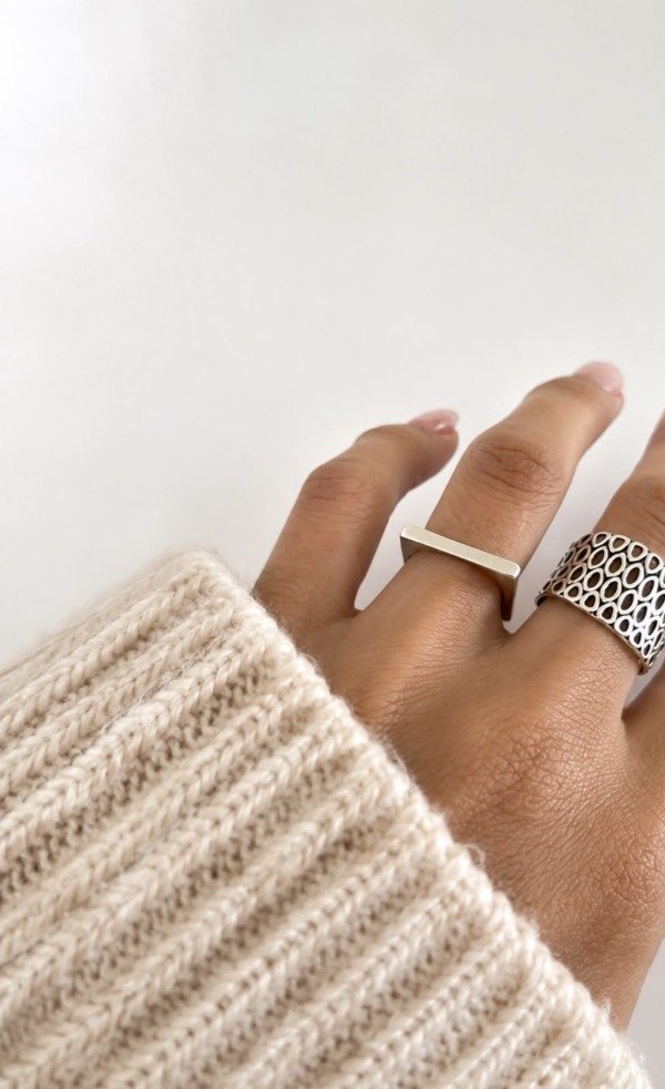 Producto - Anillo fino cuadrado plata
