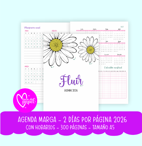 Producto - AGENDA MARGA 2026 - 2 DÍAS CON HORARIOS