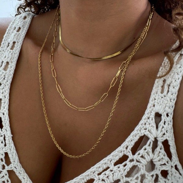 Producto - CADENA TRIPLE DORADA SNAKE LINK SOGA