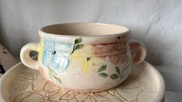 Producto - Cazuela de cerámica floreada