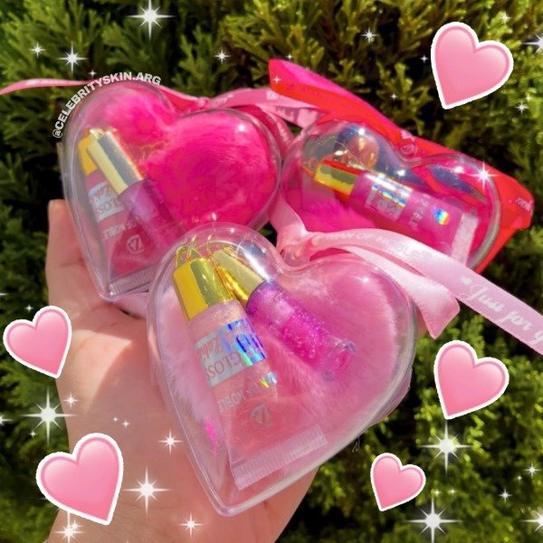 Producto - CORAZON CON POMPOM Y GLOSS X 2 UNIDADES